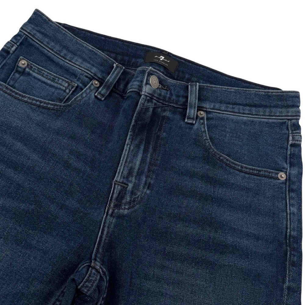 7 For All Mankind Slimmy Jeans Mens 30x34 Dark Wash Straight Leg Stretch Denim